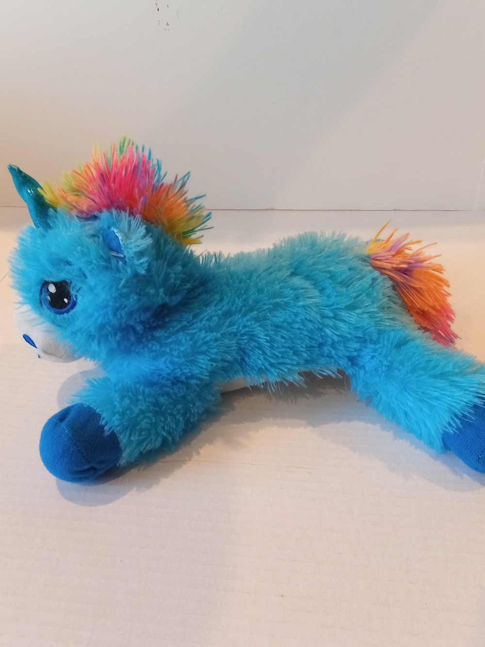 GOFFA Blue Rainbow Mane Plush Unicorn Stuffed Toy